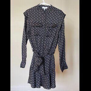 Patterned Reiss Dress, long sleeves, with belt and front pockets